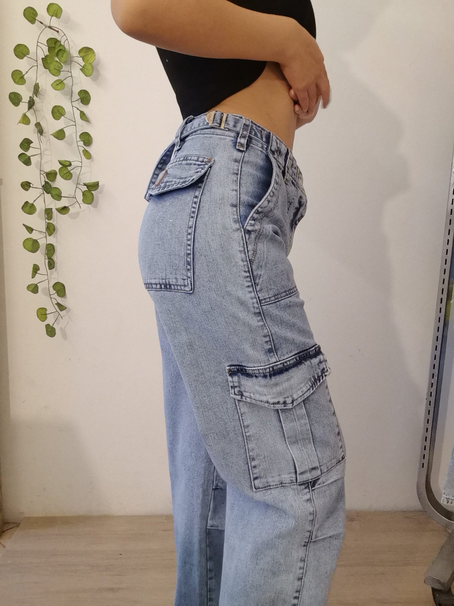 Baggy Regulable Denim Celeste