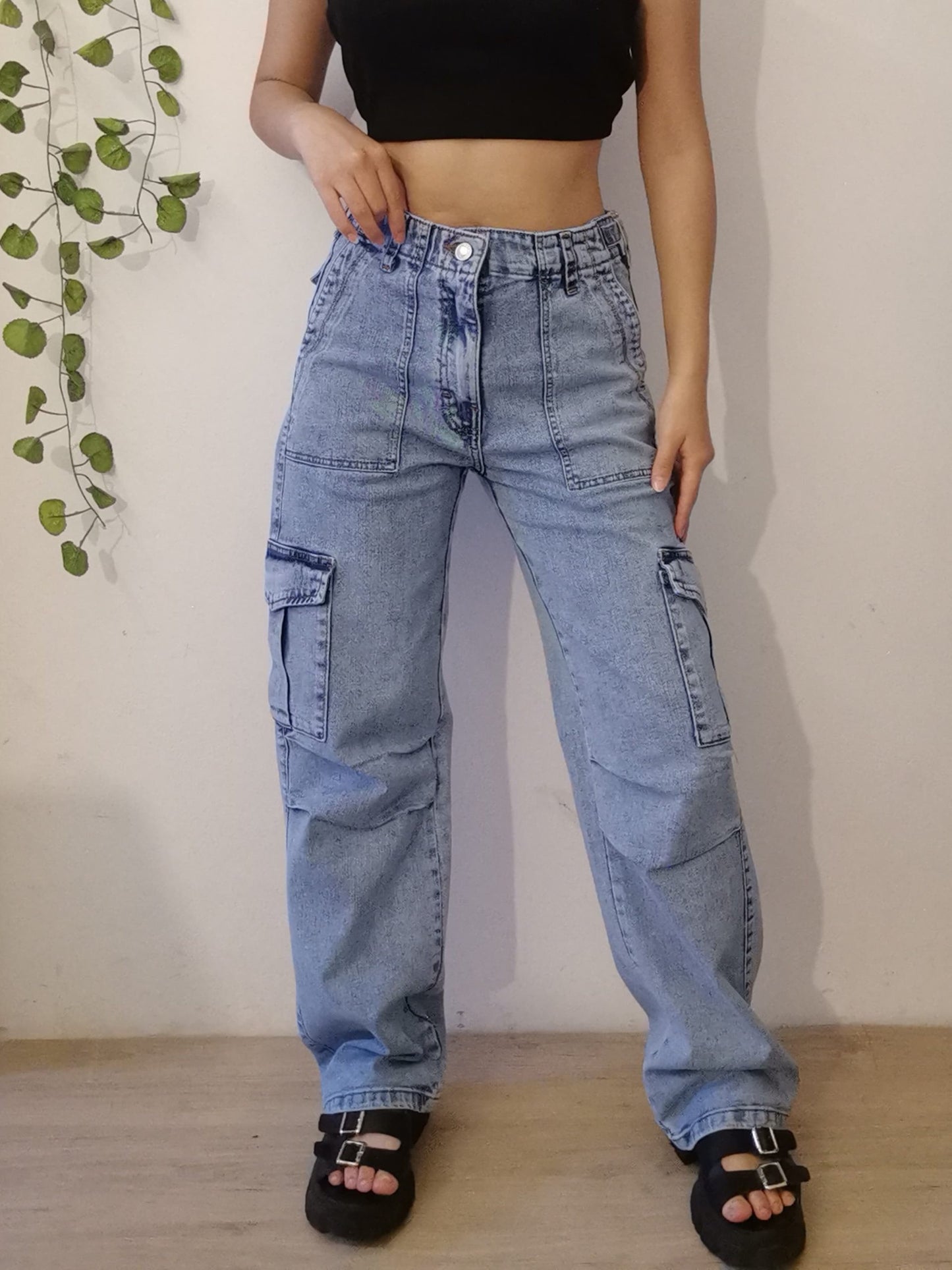 Baggy Regulable Denim Celeste