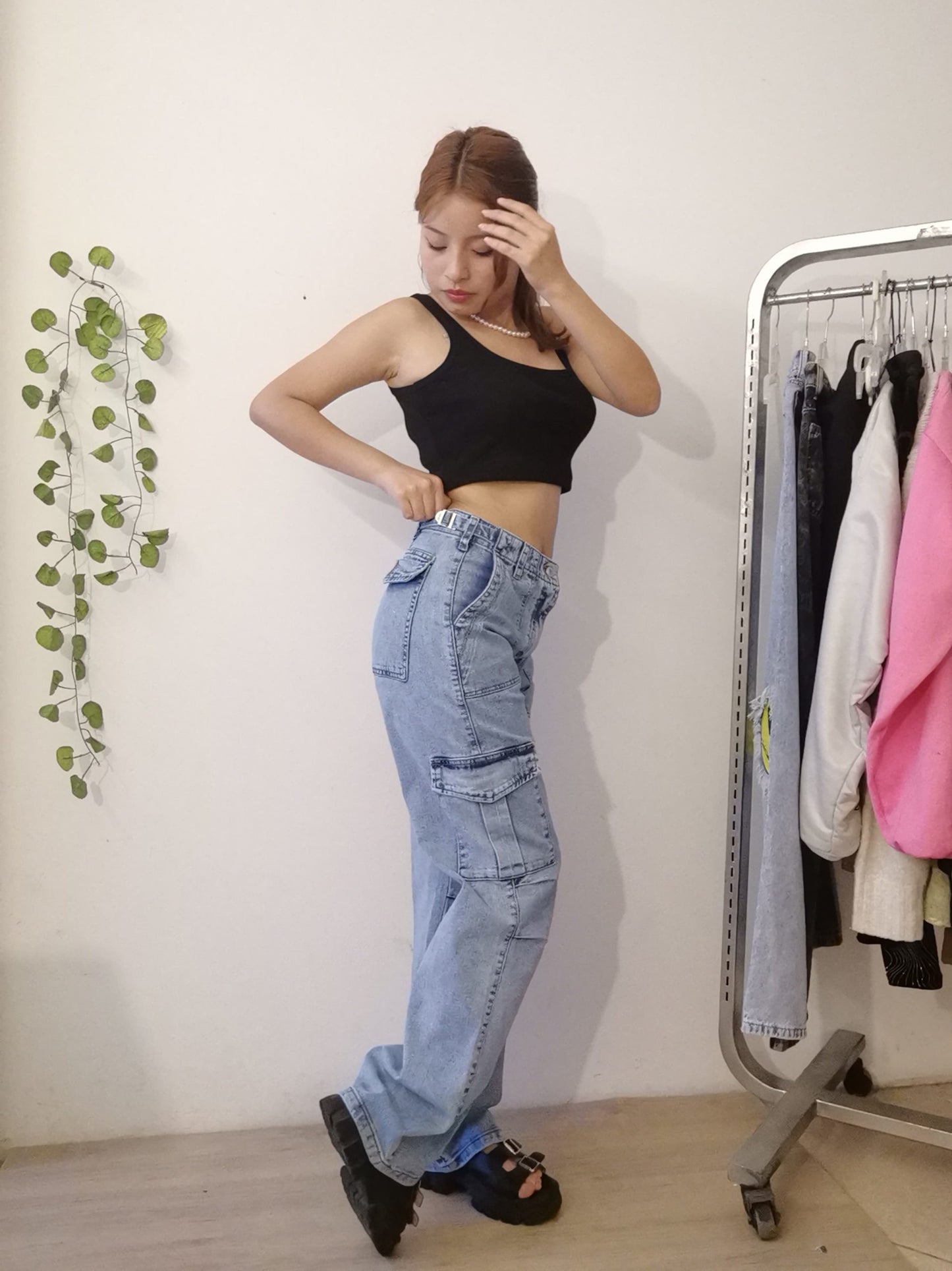 Baggy Regulable Denim Celeste