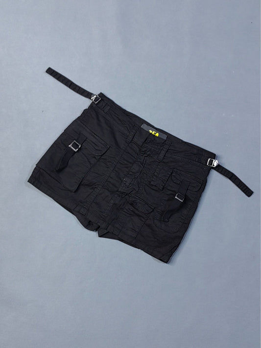 Falda Cargo Regulable con Short Interior Negro