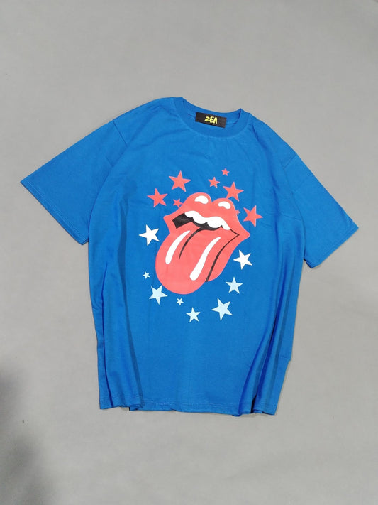 Polo Oversize Rolling Stones Azul