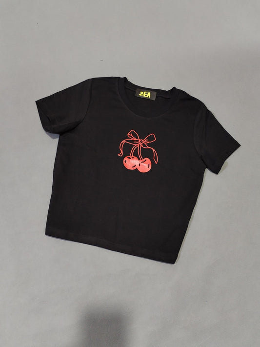 Polo Baby Tee Cereza Negro