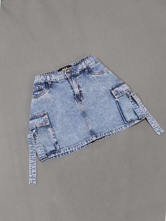 Falda Cargo Short Interior Celeste