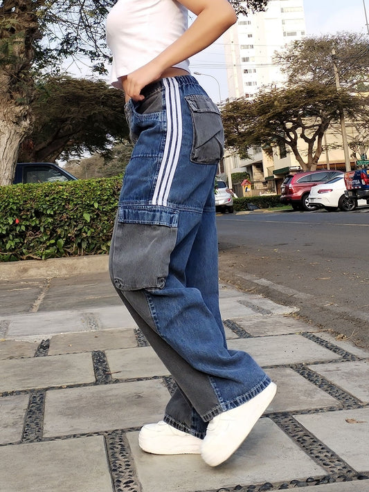 Cargo Track Pants Plomo Azul