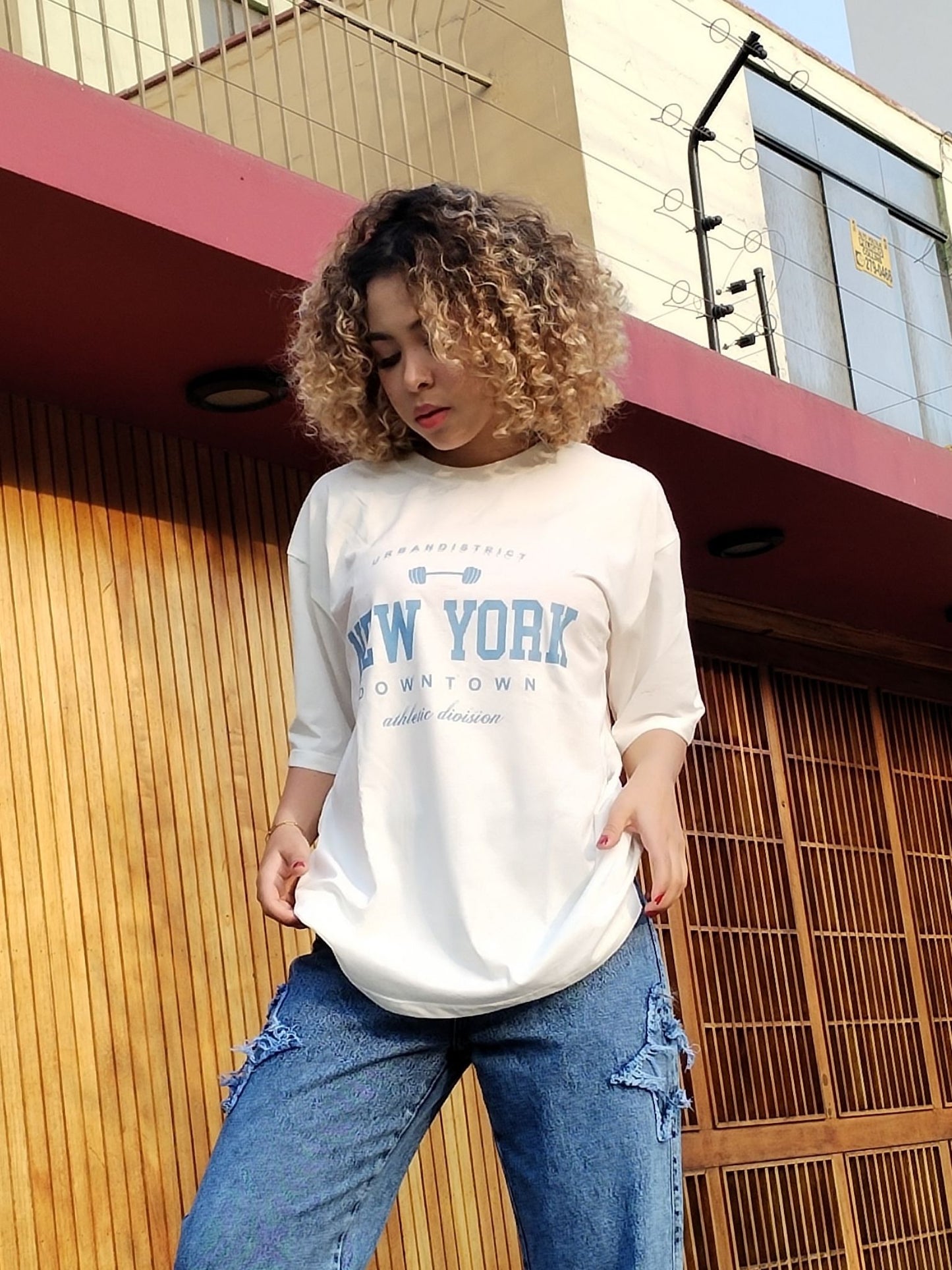 Polo Oversize New York Blanco