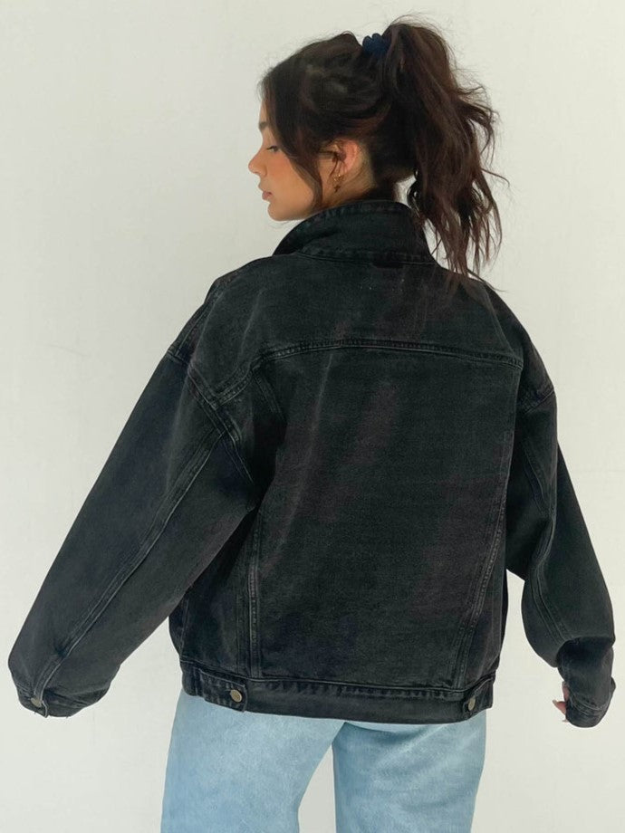 Jacket Denim Oversize Plomo