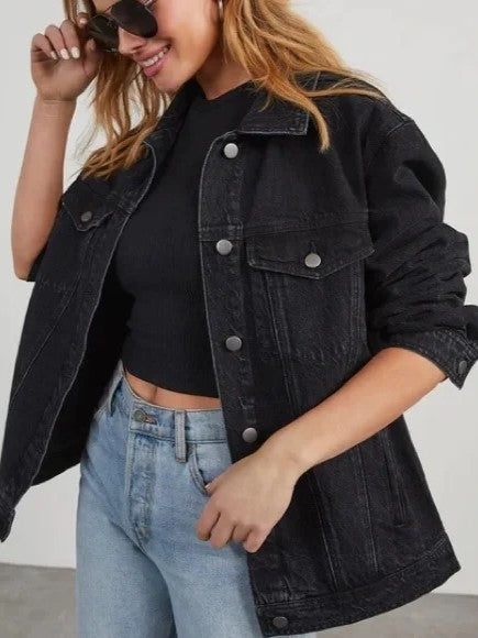 Jacket Denim Oversize Negro