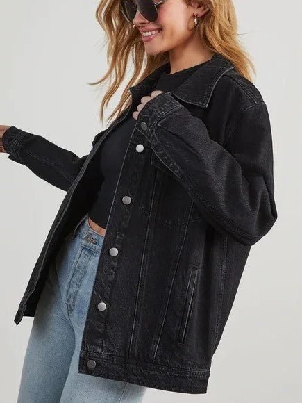 Jacket Denim Oversize Negro